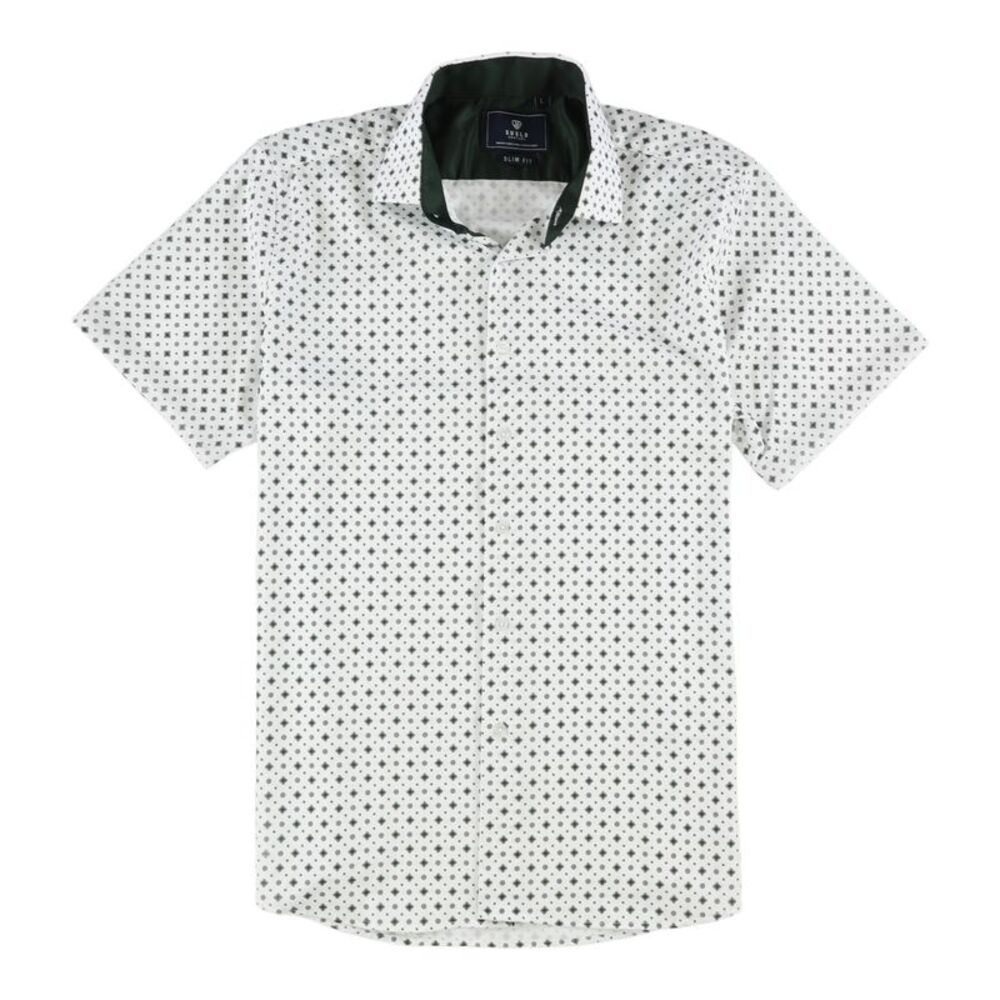 SUSLO COUTURE Mens Geo-Print Button Up Shirt, NWT